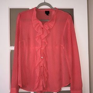 Vibrant peach blouse